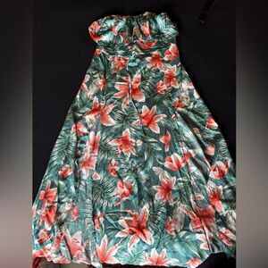 Floral Strapless Maxi Dress